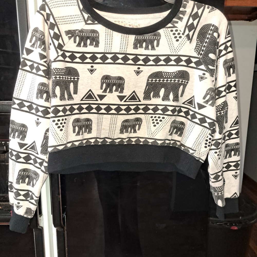 Element Monochrome Elephant Pattern Hoodie